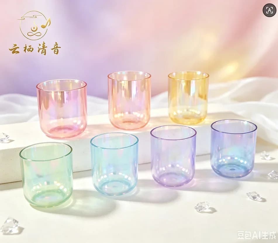 YUNQIQINGYIN CrystalSoul Set of 7 Alchemy Clear Quartz Crystal Singing Bowls, 6-7 Inch 432Hz Tuned, Complete Sound Healing Kit with Storage Bag & Full Accessories for Chakra Balancing & Meditation