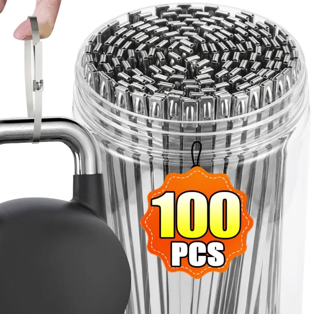 20-100PCS Metal Zip Ties Stainless Steel Heavy Duty Self-locking Cable Ties Strap Multi-purpose Self Locking Fastening Rings