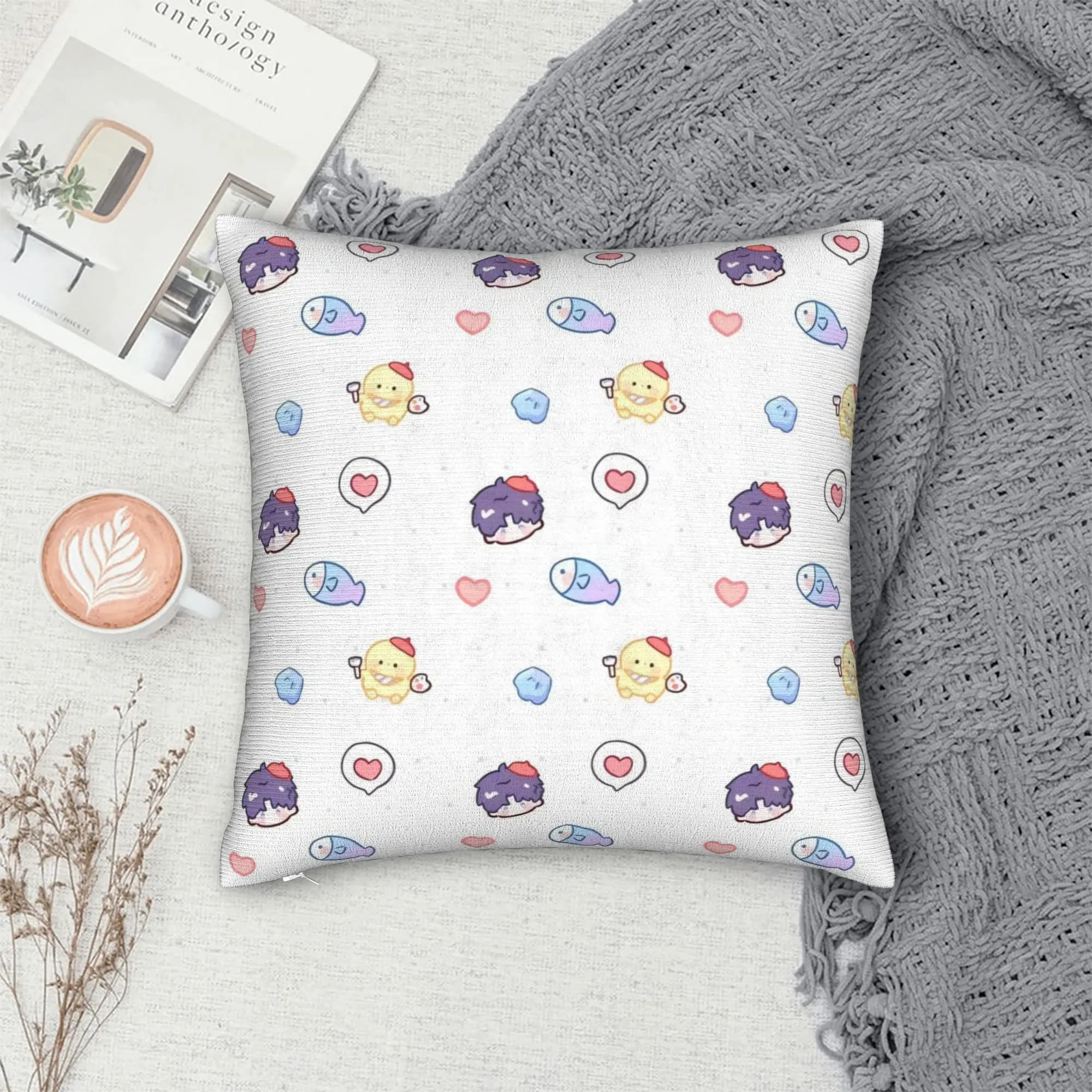 COOL V-Valko L-Love and Deepspace Pillow Case Cute Funny Pillow Cover Square Pillowcases For Living Room Sofa