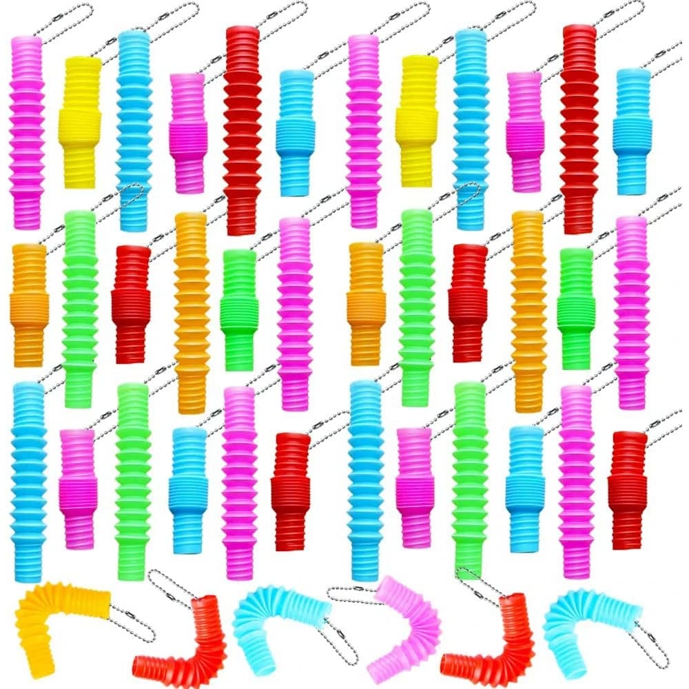 36PCS Mini Pop Tube portachiavi Fidget giocattoli sensoriali Fidget Pop Tubes bomboniere sfuse bambini antistress Goodie Bags Stuffers
