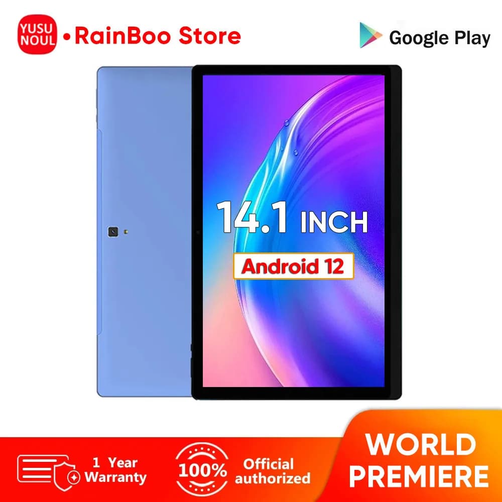 Tablet Pc 14.1 inch with big screen Android 12 Tablet for phone calls 12 + 256 GB Bluetooth 5G WiFi Pad for educational/music tipping/kitchen