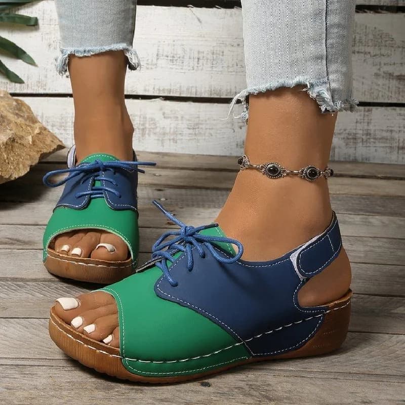Estate plus size 36-43 sandali da spiaggia da donna suola spessa antiscivolo casual traspirante leggero sandali open toe con velcro