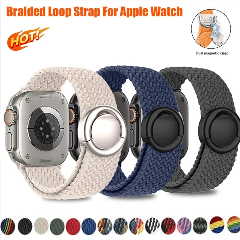 Cinturino intrecciato per cinturini Apple Watch 40 44 46 42 49 45mm 41mm 38mm Bracciale magnetico IWatch Series 10 9 8 SE 7 6 Ultra 2 cinturini