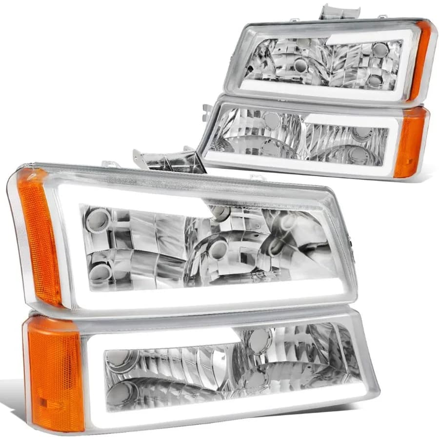 4PCS LED DRL Headlight Lamps for Chevrolet Silverado Avalanche 1500 2500 3500 Models from 2003 to 2006 and Silverado Classic 20