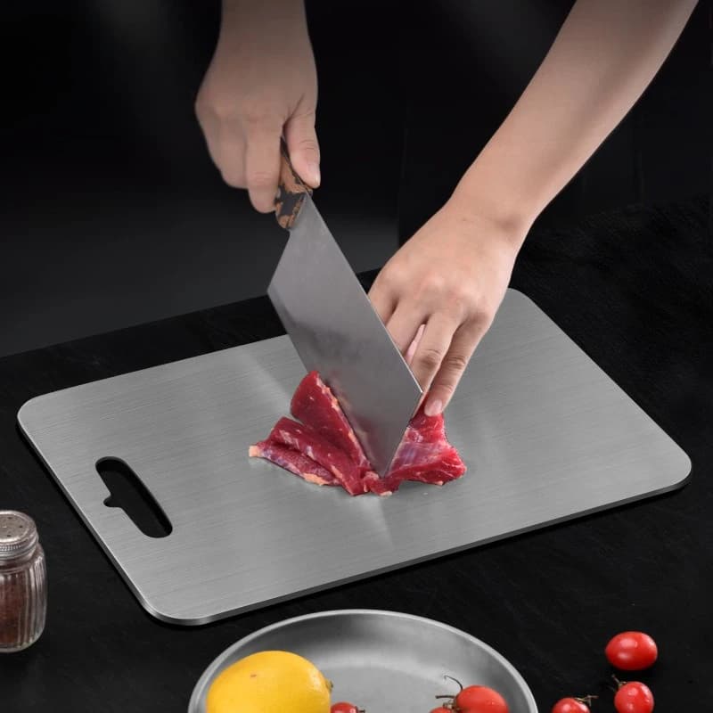 100% Pure Titanium Chopping Board Double-sided Food-grade for Meats Fruits Chopping Board Kitchen Items and Accessories