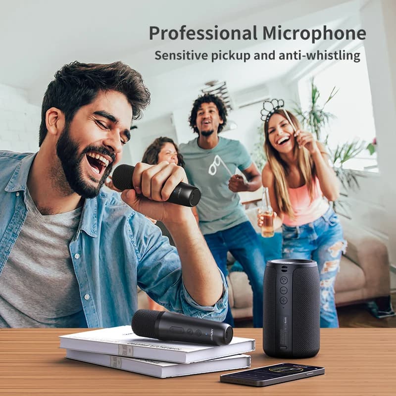 Zealot-S32 Karaoke Machine Portable Bluetooth 5.3 Speaker System with 1-2 Wireless Microphones Home Family Singing Gifts