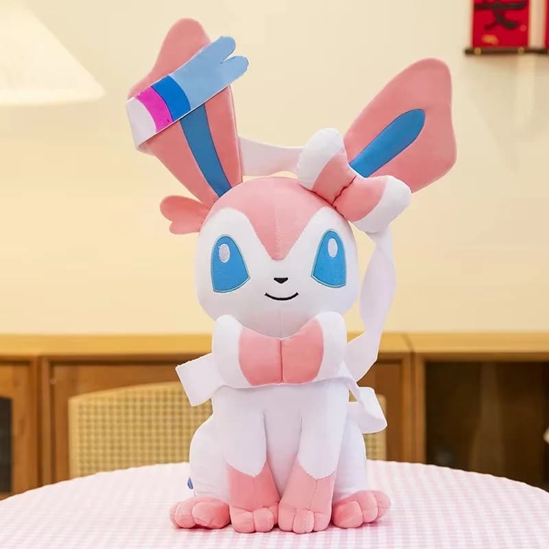 Peluche Pokémon Sylveon 25/40/55cm, Morbido e Carino, Giocattolo di Cartone Animato, Bambola per Claw Machine, Regalo di Compleanno e Festività, Cuscino da Abbraccio