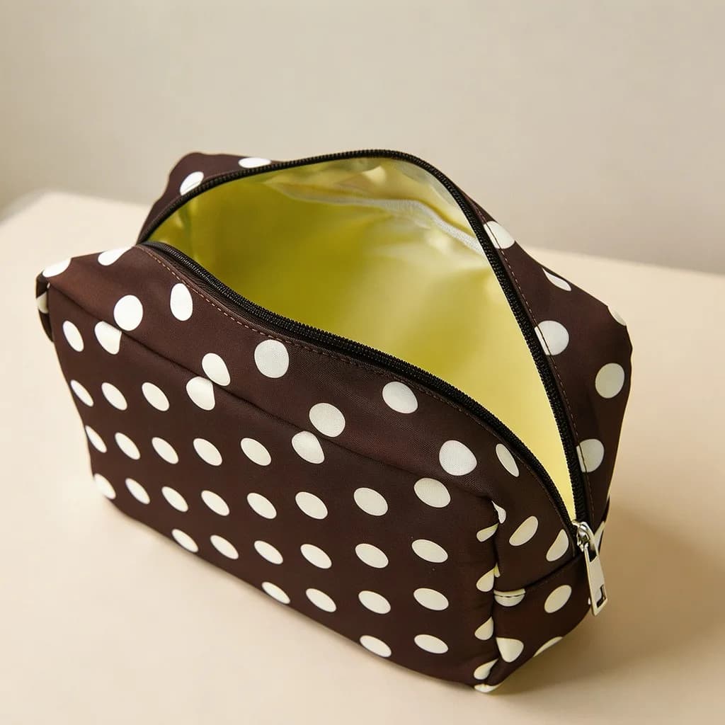 Water-Resistant Polyester Bag Lightweight Polka Dot Cosmetic Bag Unisex Storage Bag Ungendered For Travel Backpack Home Outings