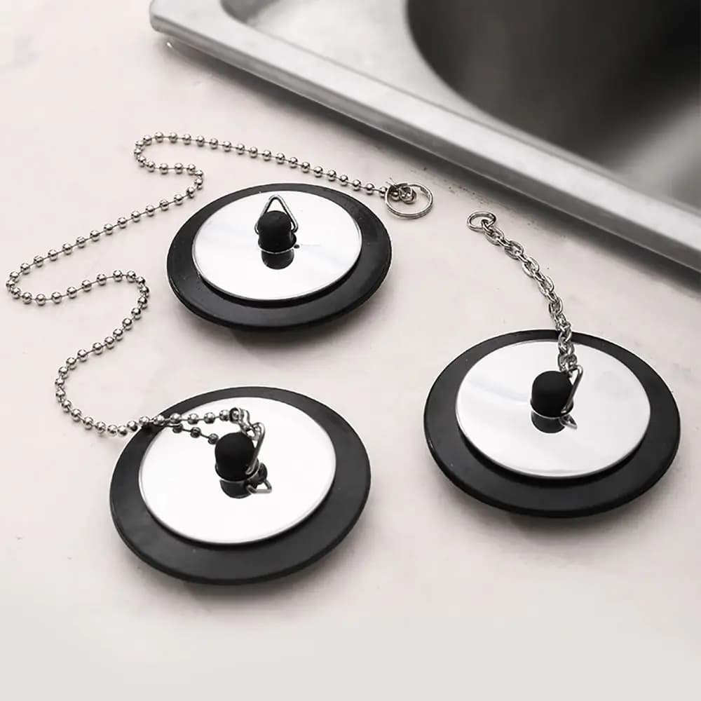 1Pcs Durable Rubber Tub Stopper With Chain Universal Bath Tub Drain 4/4.3/5cm With Hanging Ring Bathtub Plug Bathtub Accessories
