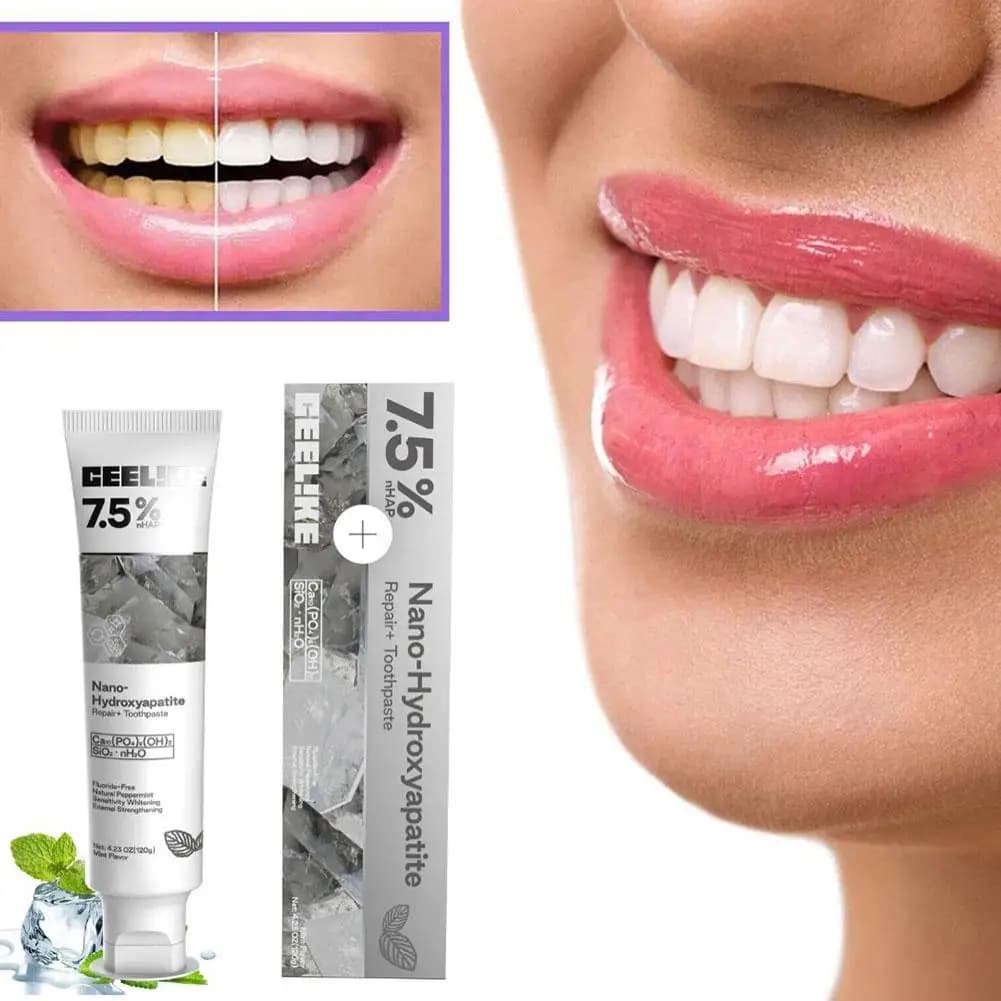 Nano-hydroxyapatite toothpaste reduces teeth stains strengthens fresh breath whitening teeth paste stains supplies for teeth care