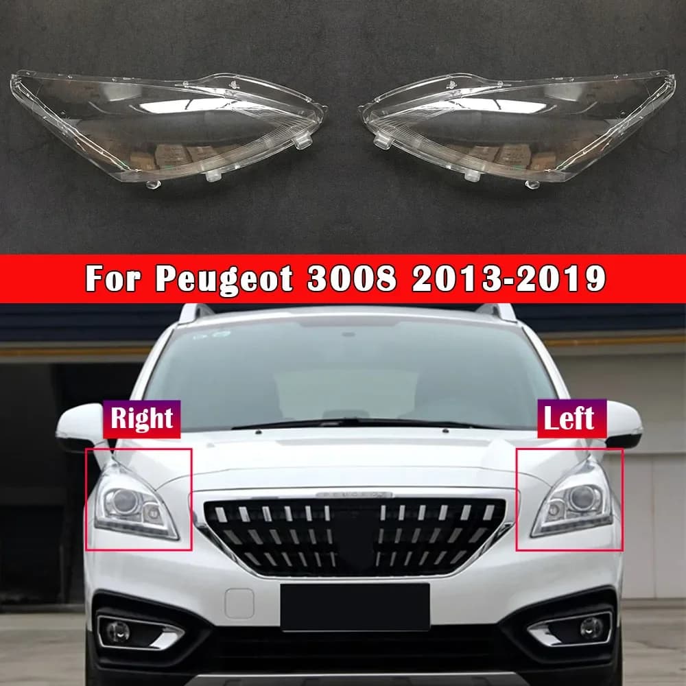Auto Faro Lente Per Peugeot 3008 2013 2014 2015 2016 2017 2018 2019 Auto di Ricambio Auto Borsette Copertura Auto Testa Della Lampada Della Luce caso