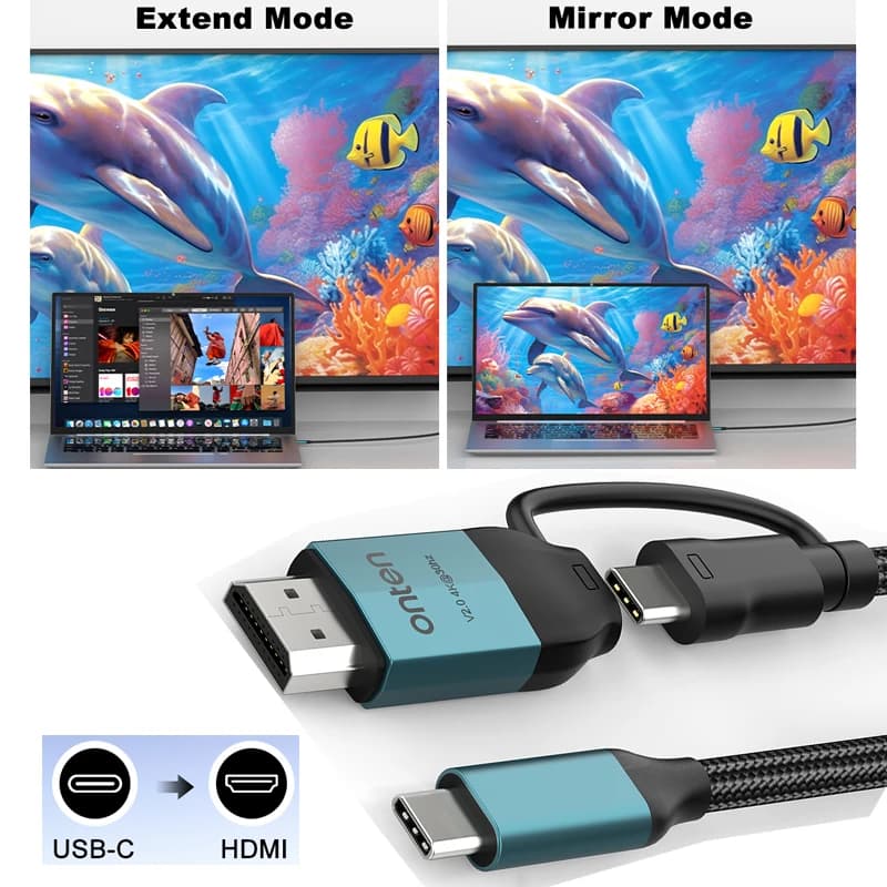 HDMI compatible USB-C USB-C cable, Docking Station for external screen, Splitter, Extender, Adapter, USB video converter