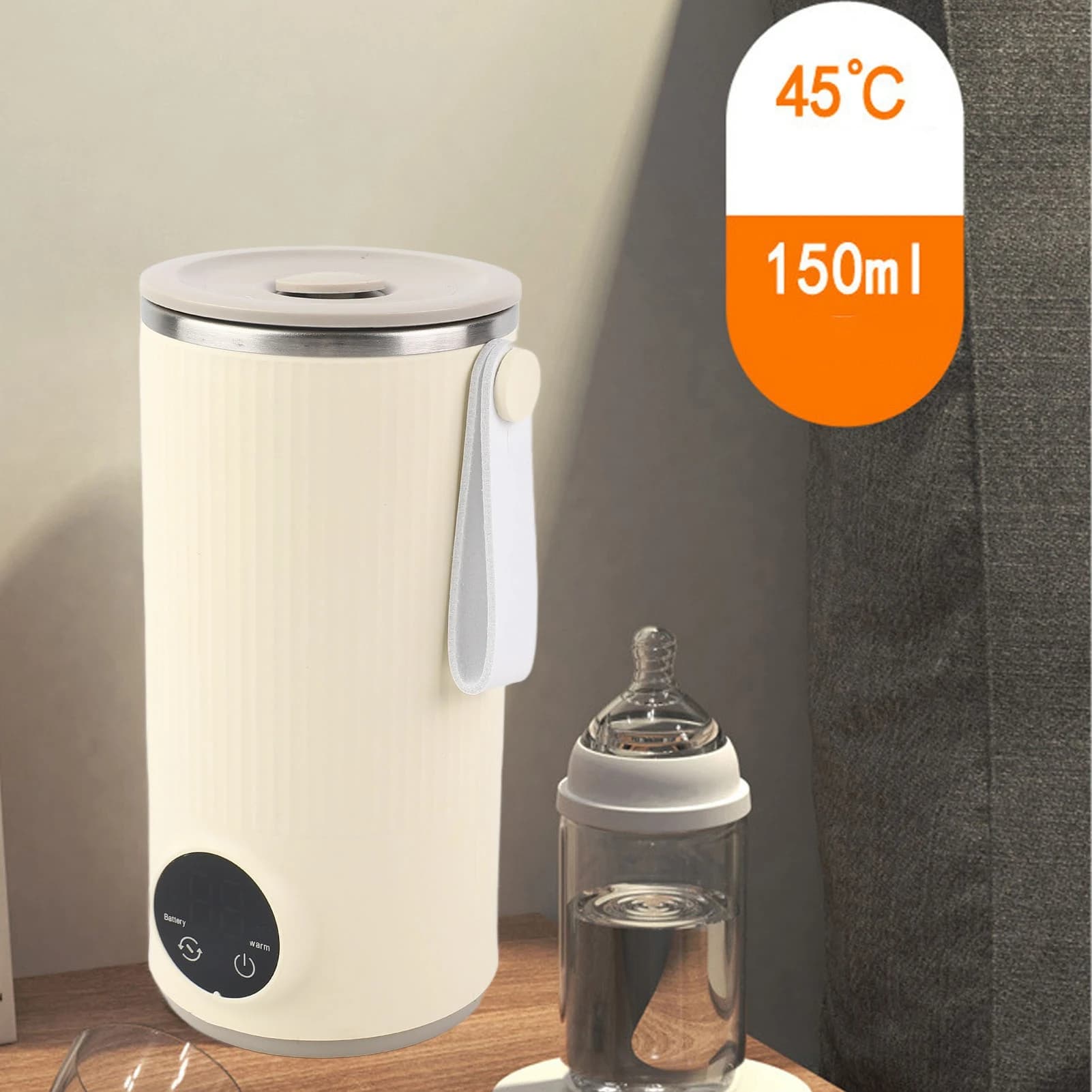 400ML 55 ° Stainless Steel Travel Electric Kettle for Milk