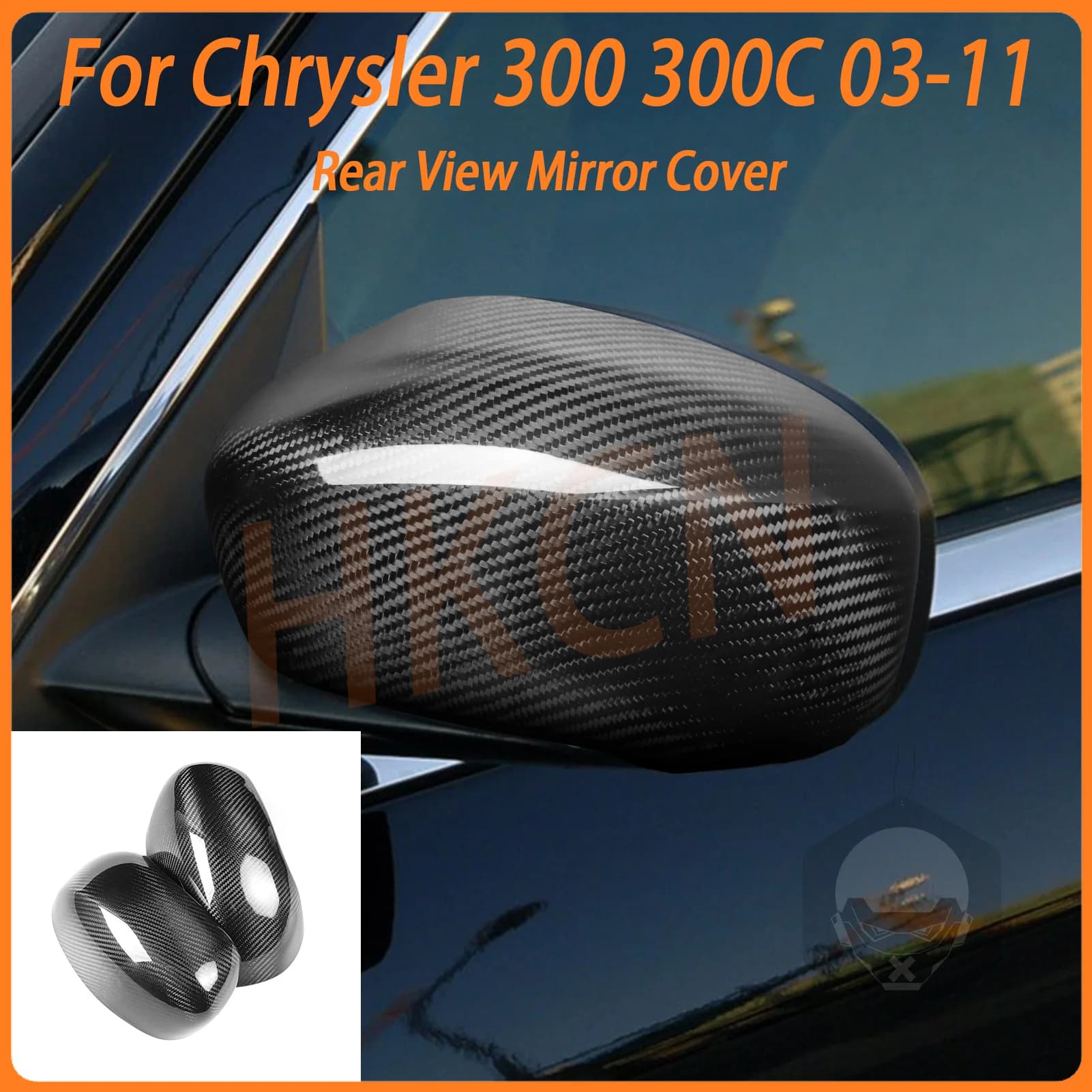 For Chrysler 300C 2003-2011 Version LHD Auto Retrovisor Side Mirror Cover Door Brake Trim Carbon Fiber Style Trim Decor