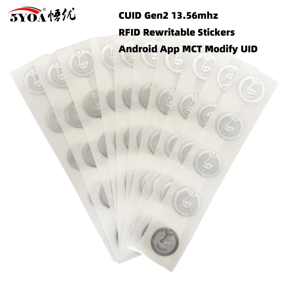 5YOA 13.56mhz CUID Modificabile S50 1K RFID Adesivo Intarsio Bagnato Tag NFC Settore 0 Blocco 0 UID Riscrivibile NFC Andriod MCT Copia Clone