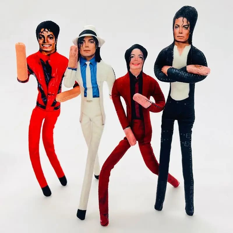Anime Cosplay Prop Action Figure Michael Jackson Movable Joint Plush Stuffed Doll Home Room Decoration Collectible Gift for Fans
