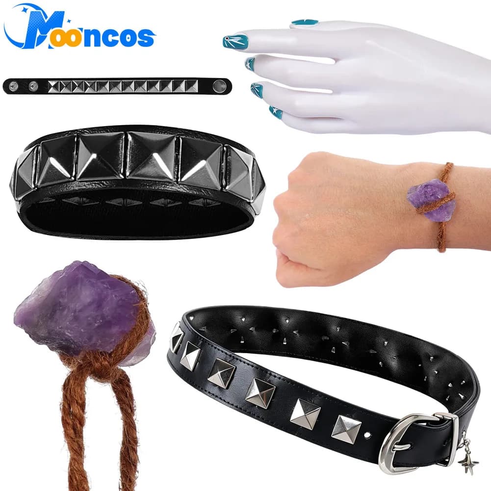 Billie Doe Cosplay Press-on Nail Sticker Wristband Movie Hex Disguise Bracelet Costume Accessory Prop Outfit Halloween Carnival