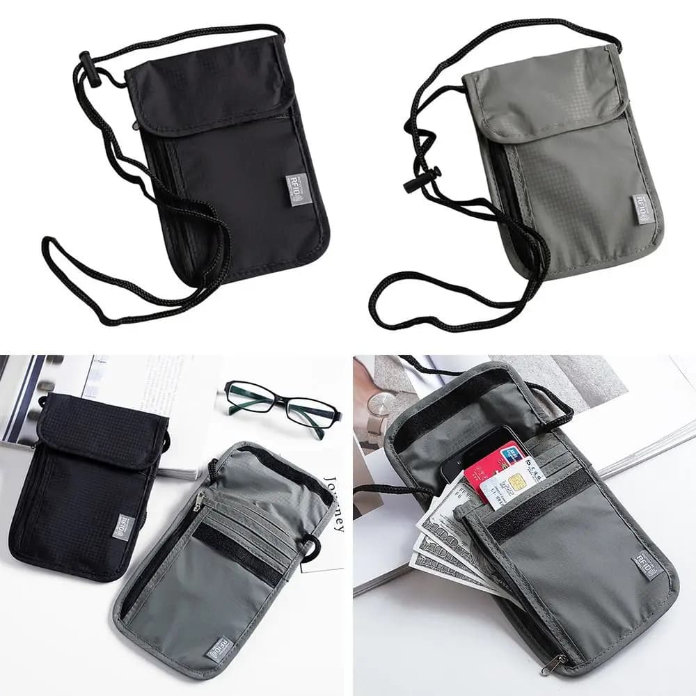 Portable Nylon RFID Passport ID Bag Waterproof Multi-Functional ID Credit Card Holder Passport Bag Travel