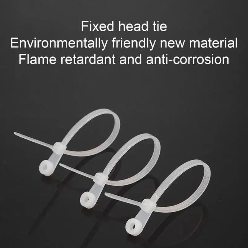 100 pz Fascetta per cavi in nylon di plastica autobloccante Bianco/Nero 4*150mm Fascetta per cavi Anello di fissaggio Elementi di fissaggio per cavi riutilizzabili multifunzionali