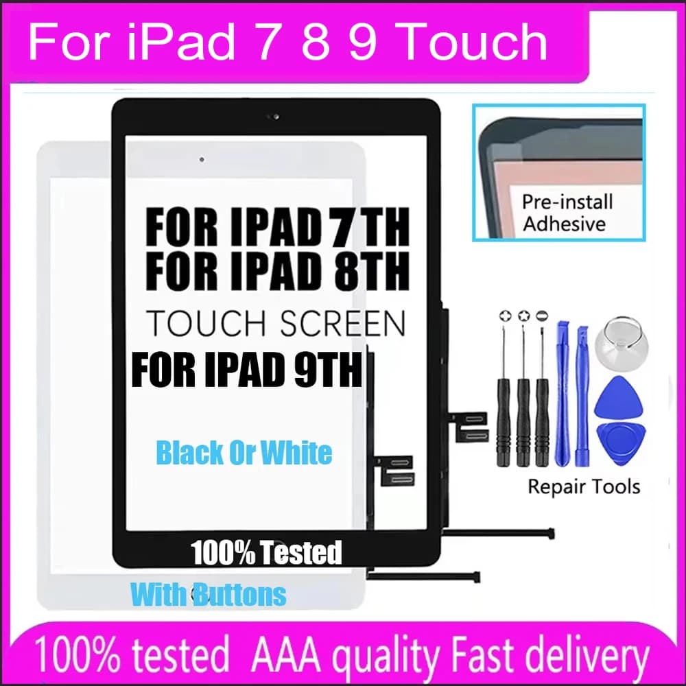 LCD Touch Esterno Per iPad 7 8 9 2019 / 2020/2021 7thGen / 8thGen 9th Touch Screen In Vetro Digitizer Conector Touch Panel Sostituisci