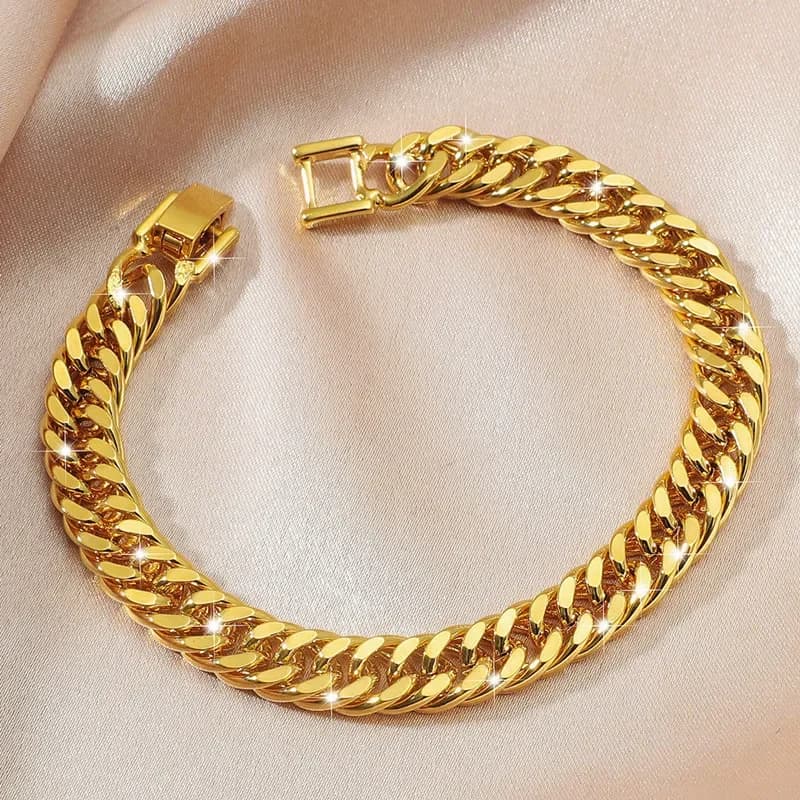 Popolare 9999 Bracciale Boss in vero oro 24 carati con fibbia da 10 mm Bracciale classico da uomo di lusso