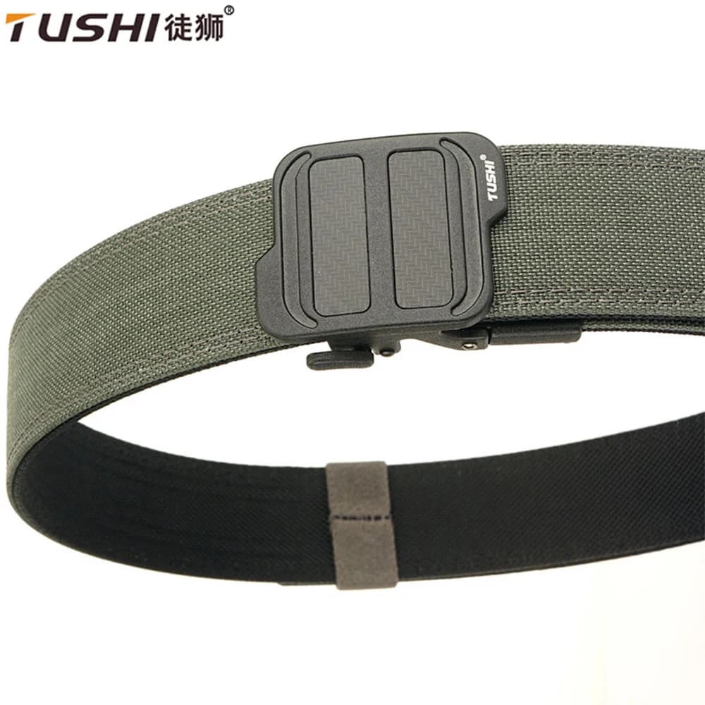 TUSHI Official Genuine New Military Tactical Belt Alloy fibbia automatica cintura da lavoro della polizia da uomo 1100D Nylon IPSC Gun Belt maschio