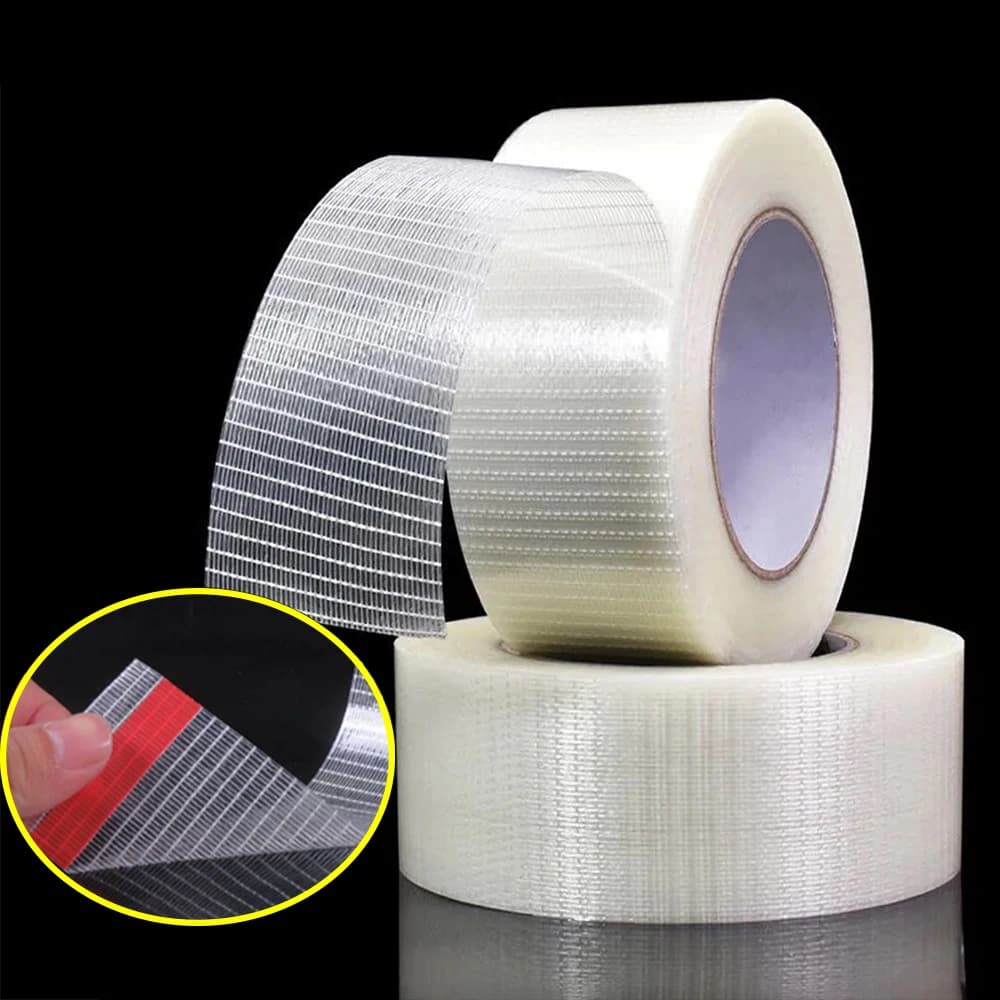 Nastro in fibra di griglia da 25M modello di aeroplano giocattolo nastro monofacciale in rete Super resistente all'usura nastro rinforzato in fibra di vetro resistente all'usura