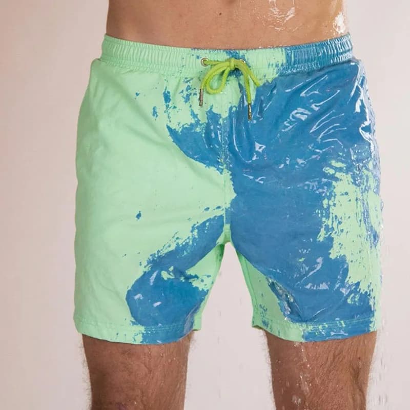 Costumi da bagno da uomo Costume da bagno che cambia colore Pantaloncini da spiaggia da uomo Pantaloncini da bagno estivi ad asciugatura rapida Pantaloni da spiaggia da surf MY840