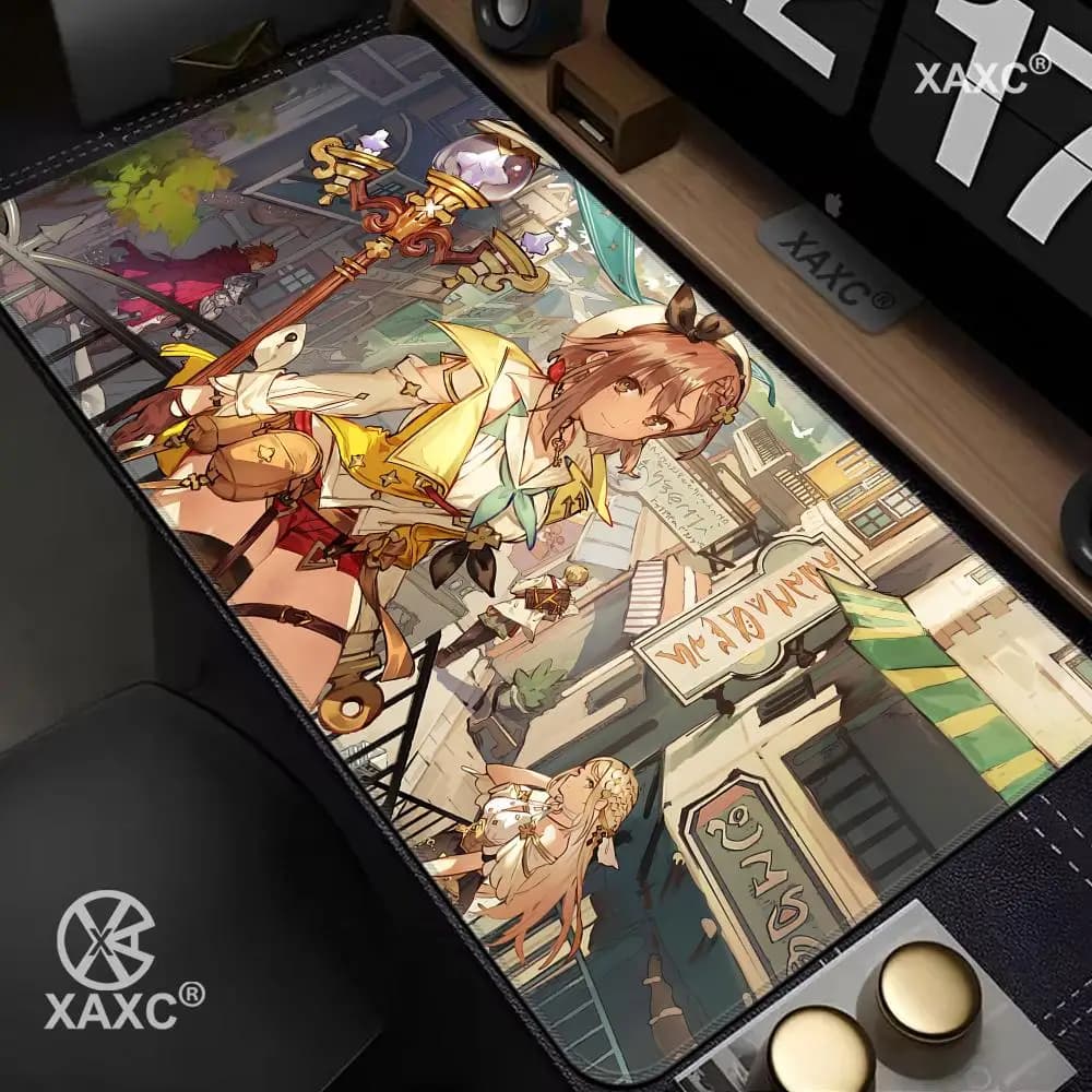 Atelier Ryza Ever Darkness & The Secret Hideout Mouse Pad, tappetino per tastiera e mouse di grandi dimensioni, tappetino per mouse da gioco in gomma antiscivolo