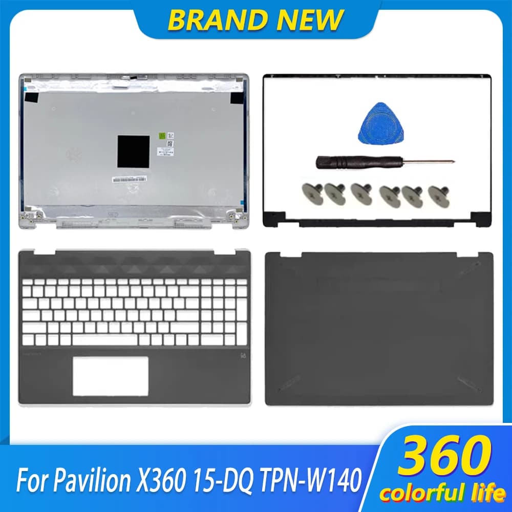 NUOVO Per Pavilion X360 15-DQ TPN-W140 LCD Del Computer Portatile Posteriore Della Copertura Superiore Anteriore Palm resto Inferiore Caso Inferiore L53034-001 L53036-001