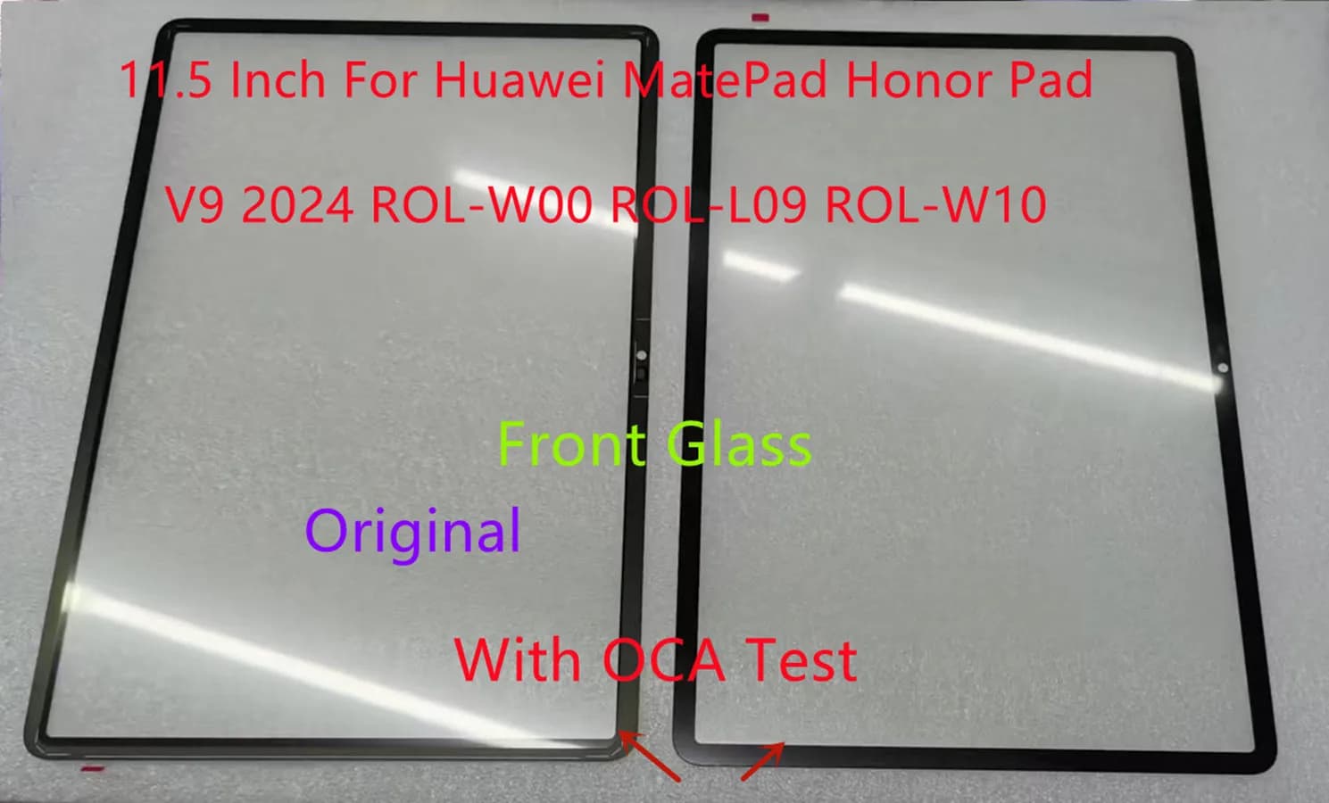 11.5 Inch For Huawei MatePad Honor Pad V9 2024 ROL-W00 ROL-L09 ROL-W10 Touch Screen Panel Front Glass +Laminated OCA Glue Tested