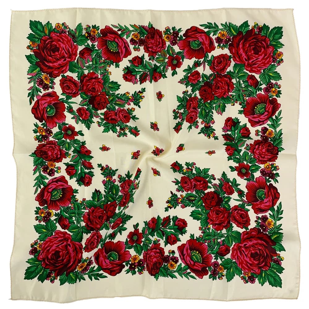 70*70 cm Sciarpa quadrata russa Donna Lusso Stampa floreale Bandana Lady Fascia Sciarpe Babushka Fazzoletto Avvolge la testa