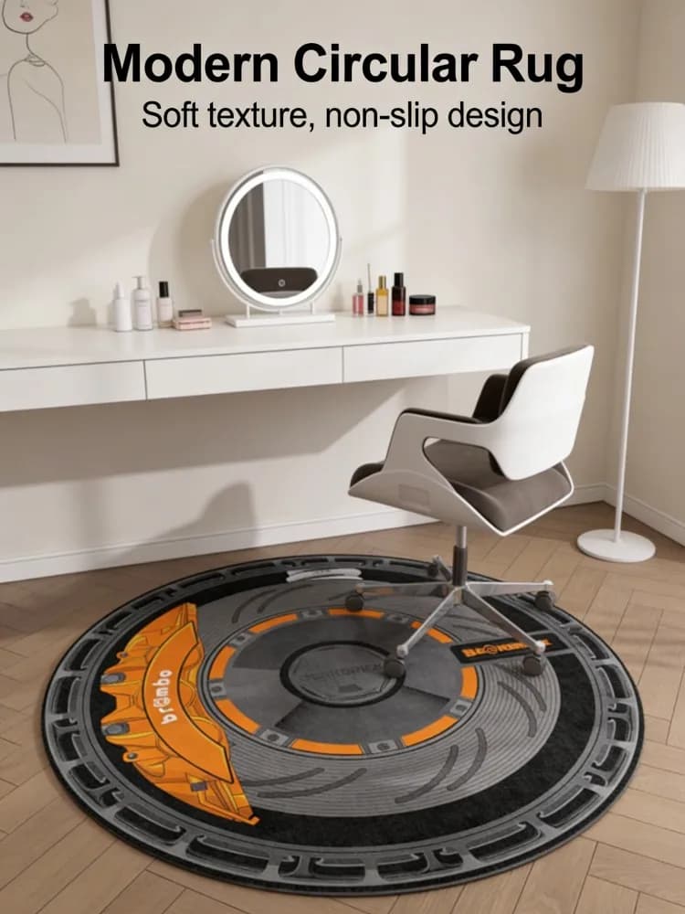 Tappetino Rotondo Antiscivolo e Resistente all'Usura, Tappeto per Sedia da Gaming, Moquette Durevole per Zone ad Alto Traffico
