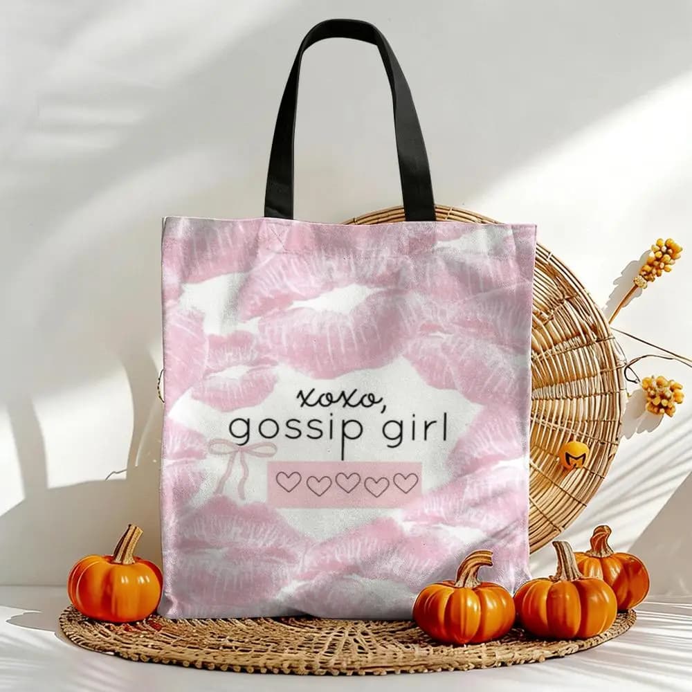 Plot G-Gossip Girl-S Youth Storage Bags Canvas Double-Sided Print Shoulder Handbag Reusable Eco-Friendly Shopping Tote Bag
