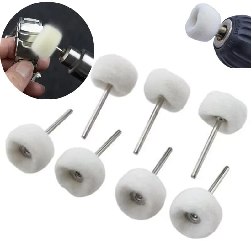 10 Pz Mini Rettifica levigatura testa disco abrasivo feltro 3mm Gambo lucidatura ruote metallo Lucidatura Pennello Trapano Utensile Rotante Accessori