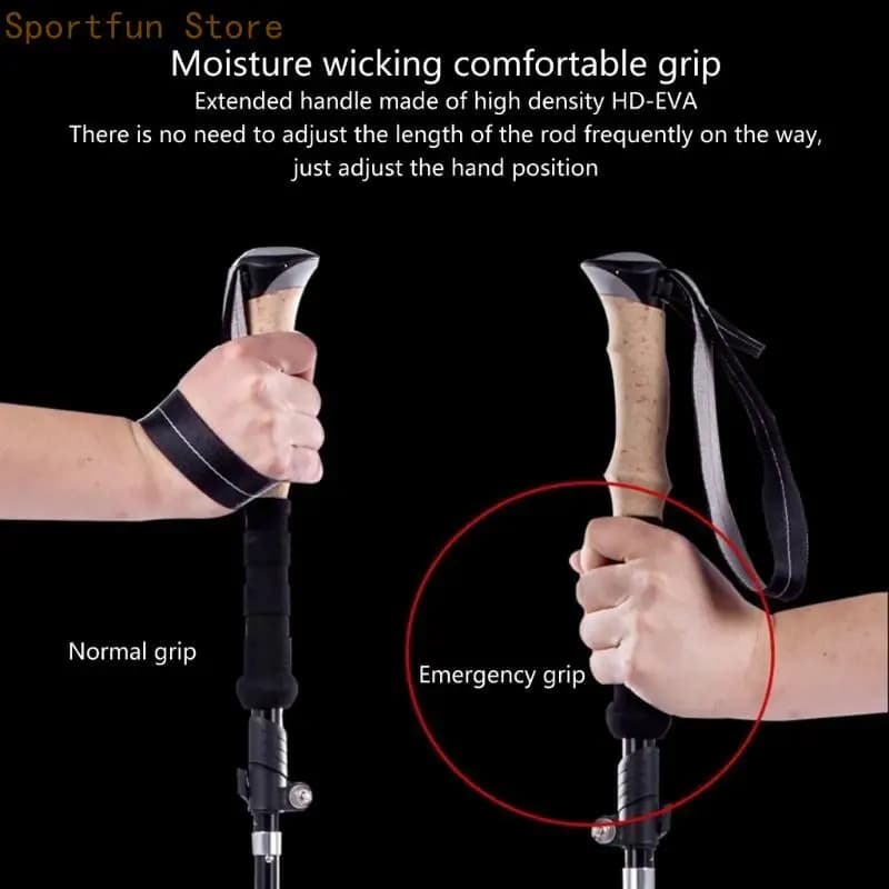 X7jd 2pcs trekking poles telescopic walking poles light trekking stick for women, men and children