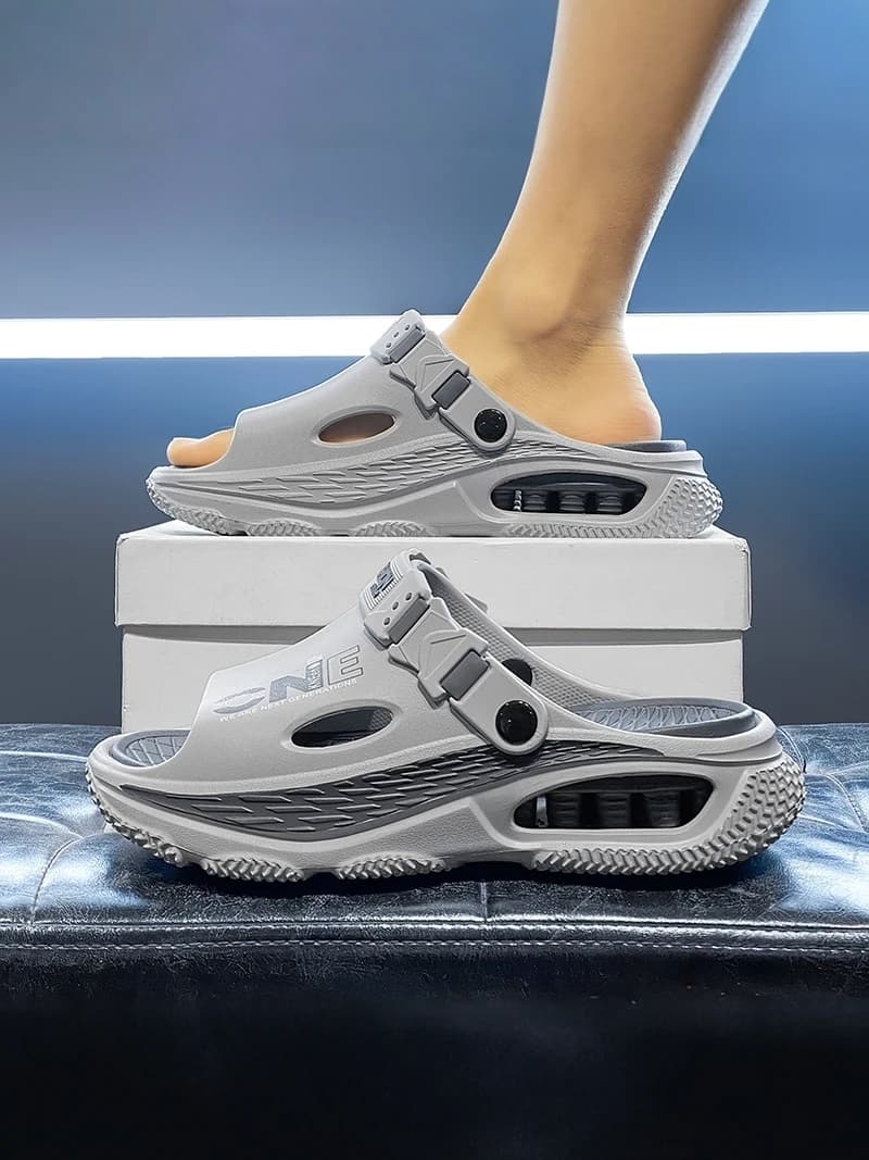 Men's Summer Casual Outdoor Sports Beach Shoes Thick Bottom Anti-slip Driving Dual-use Slippers Comfortable Breathable EVA