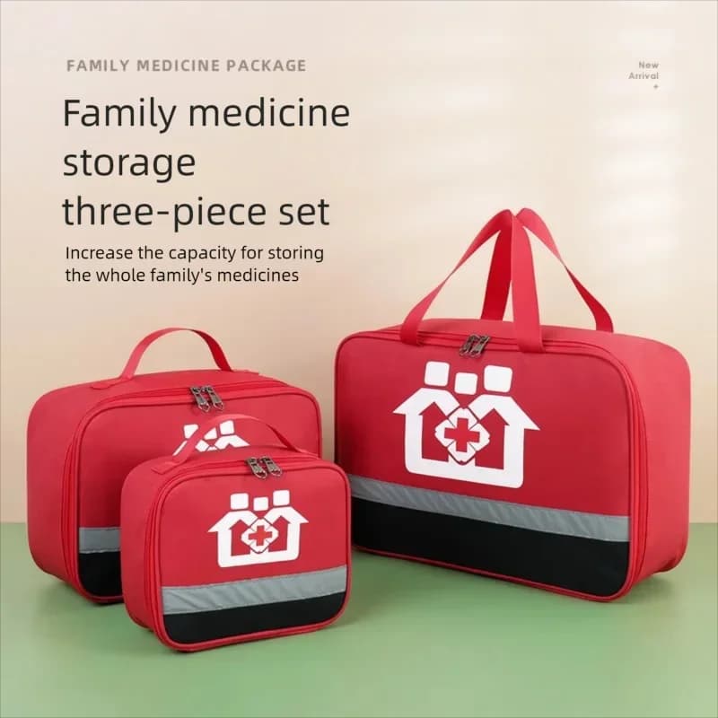 3Pcs Outdoor Camping Travel Portable Medicine First Aid Kit Home Emergency Pill Storage Bag With Zipper Survival Organizer