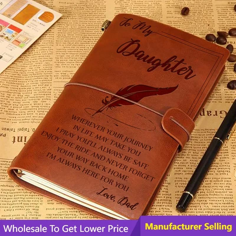 Leather Notebook A6 Retro Travel Diary Journal Writing Art Sketchbook Business Office School Stationery Notepad Gift Hand Book