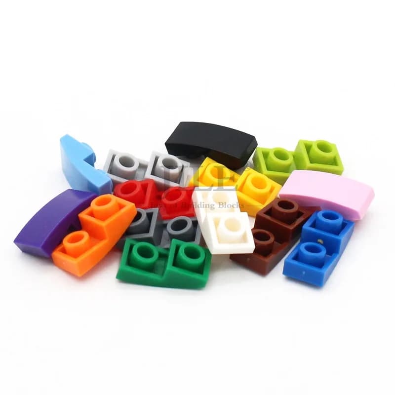 100 pcs MOC 24201 gradient curved 2 x1x 2/3 blocks of construction inverted brick DIY creative compatible education assemble toys