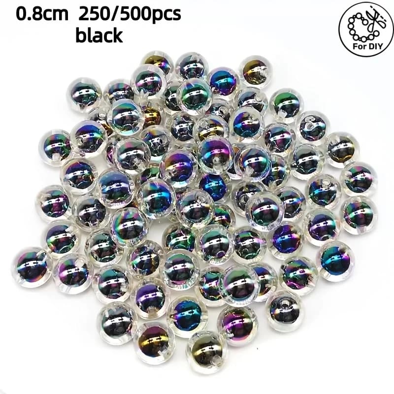 8mm 250/500 black round beads, suitable for bracelets, necklaces, and mobile phone decorations