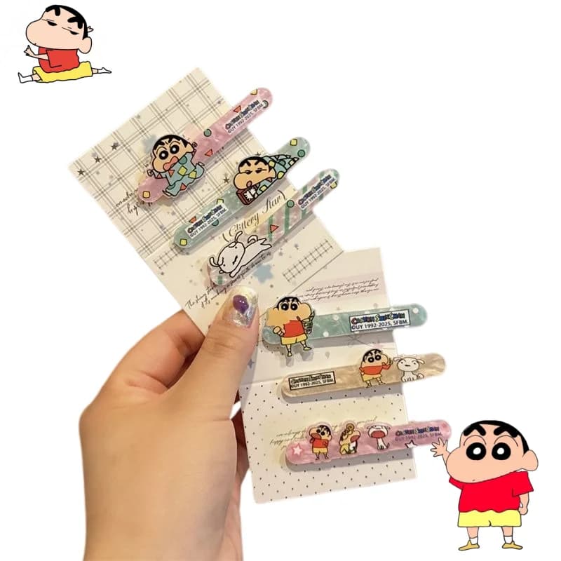 Nuovo fermaglio per capelli Crayon Shin-chan, colorato, carino, alla moda, divertente e creativo, senza tracce, per frangia, gioiello regalo per amici