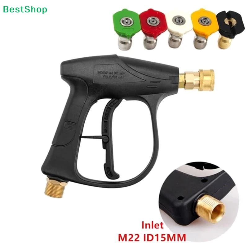 〔Victoria〕Pistola a spruzzo per idropulitrice ad alta pressione, ingresso M22 da 15 mm con 5 ugelli codificati a colori per la pulizia di auto e casa