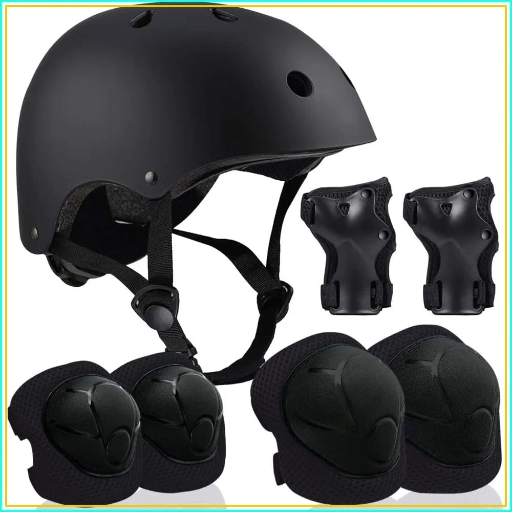Multi-Sports Helmet & Protective Gear Set for Kids Ages 5-16, Adjustable, with Elbow Knee Wrist Pads for Skateboarding Bike Scooter