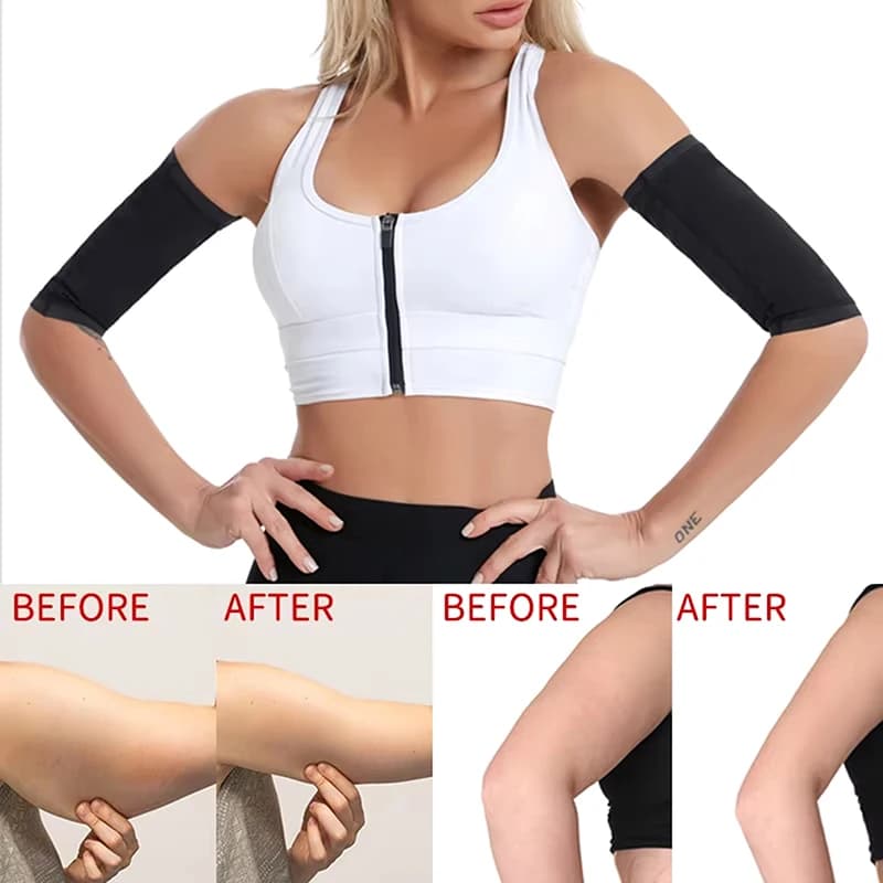 1Pair Braccio Dimagrante Shaper Compressione Wrap Sport Sauna Fasce di Sudore Per La Perdita di Peso Donne Allenamento Fitness Braccio Bruciare I Grassi cinghia