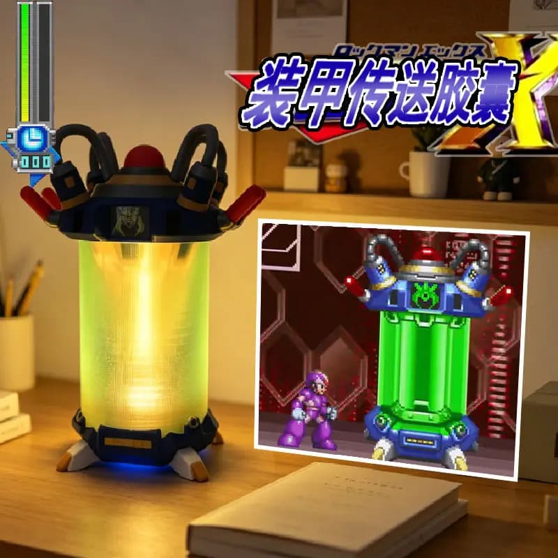 Anime Mega Man X Rockman X Transport Capsule Lamp Led Night Light Desk Lamp Anime Periphery Display Box Collectible Gift