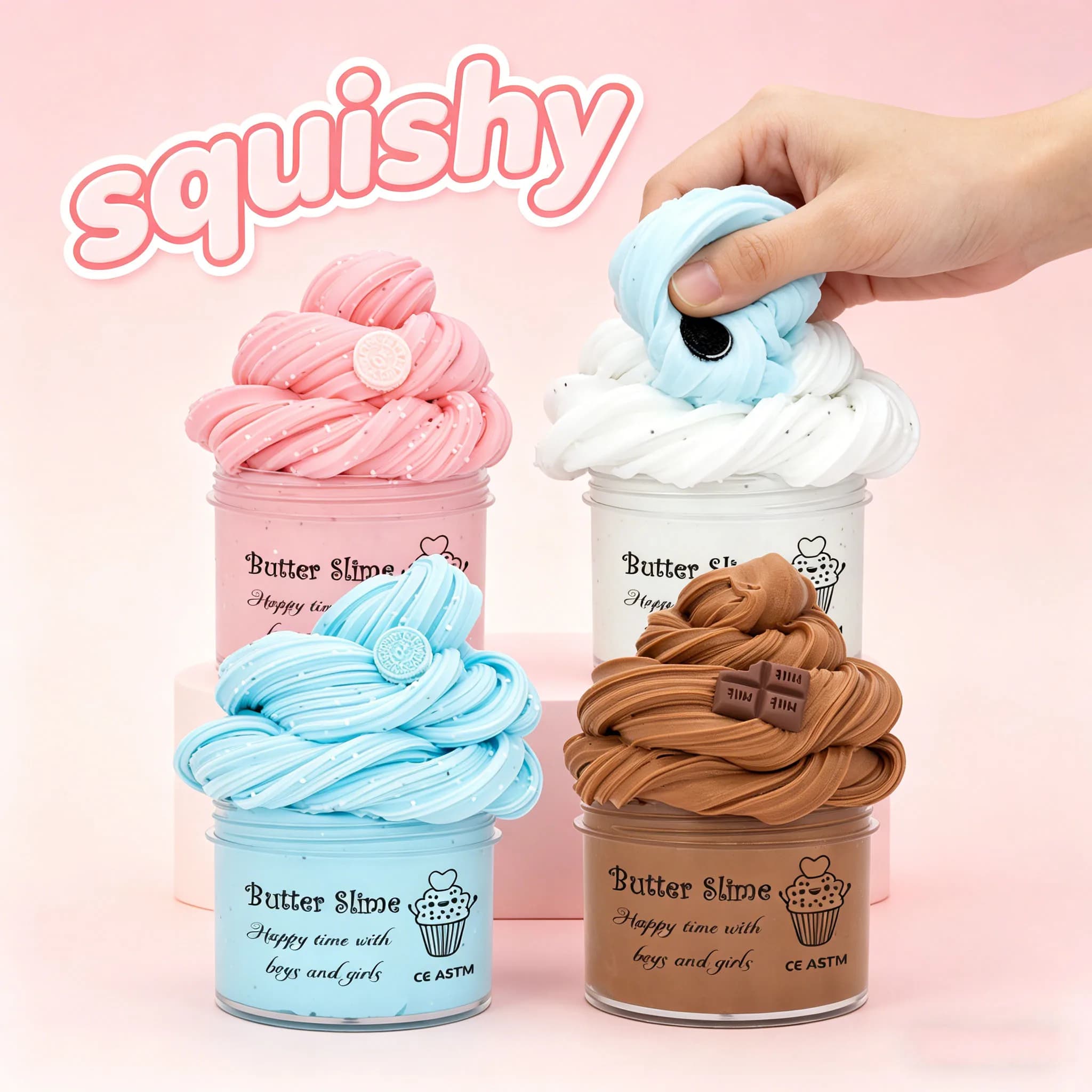 Kit Slime Profumato al Burro di Cioccolato e Biscotti da 70ml - Pasta Modellabile Morbida e Soffice Fai-da-Te per Regali di Compleanno e Giocattoli per Feste