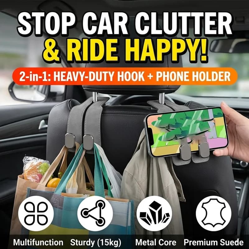 Hidden Car Headrest Hook Strong Durable PC Material for Wallets Bags Accessories Compatible with SUV Truck Pickup
