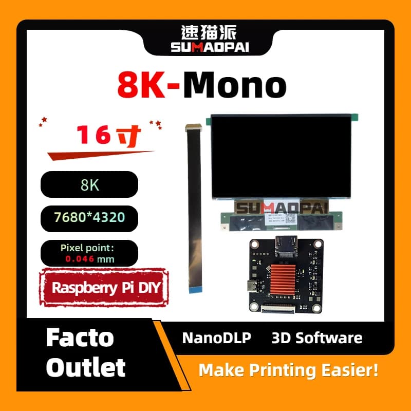 16.0-inch 8K 3D printer accessories: mono screen, HDMI driver, suitable for jewelry and dental applications