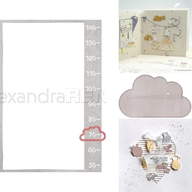 Fustelle in Metallo 'Gentle Stroller Cloud' per Scrapbooking Fai-da-Te, Stencil per Fotoalbum e Creazioni Artigianali